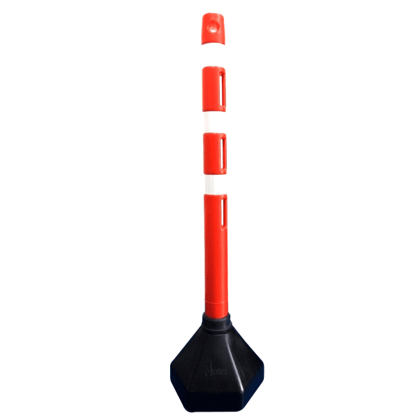 Señalizador Vial Tubular Base Negra
